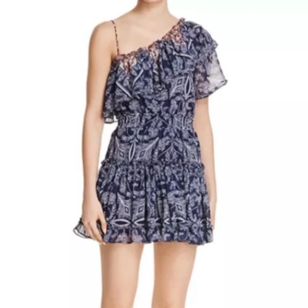 Misa Los Angeles KLEID EZRI One-Shoulder Floral Tiered Dress 100% Viscose - Picture 15 of 15